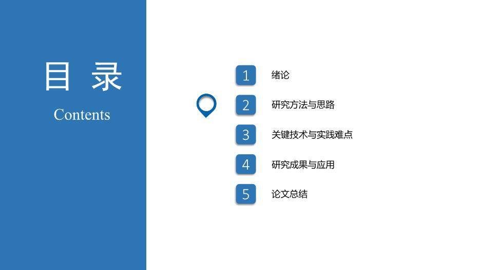 蓝色学术风论文答辩题目PPT模板4
