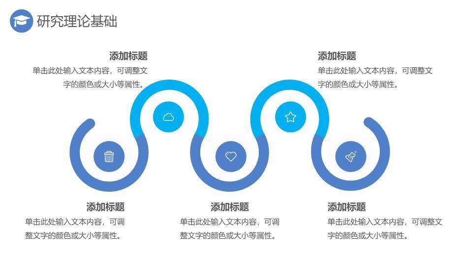 蓝色学术风通用毕业论文答辩PPT模板4