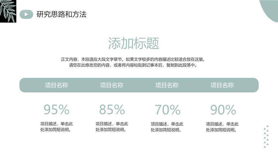 绿色简约风毕业答辩PPT模板2