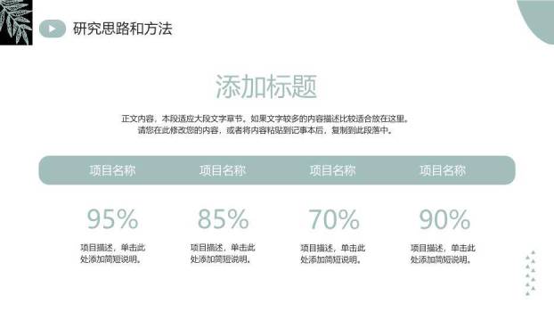 绿色简约风毕业答辩PPT模板2