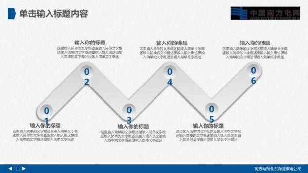 蓝色科技风南方电网PPT模板2