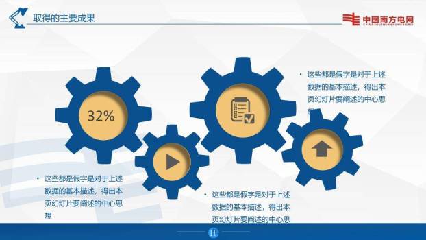 蓝色商务风电网企业通用工作汇报PPT模板2
