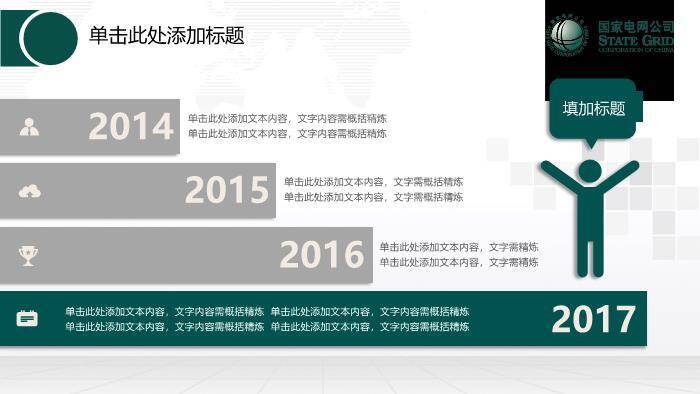 绿色简约风国家电网工作报告PPT模板1