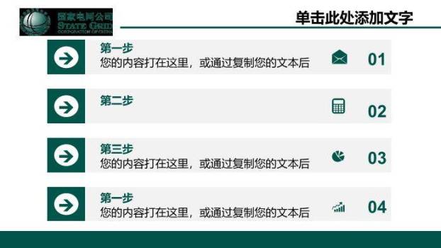 绿色简约风国家电网工作汇报PPT模板(2)4