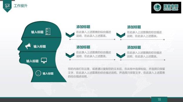 绿色商务风国家电网年度工作汇报PPT模板9