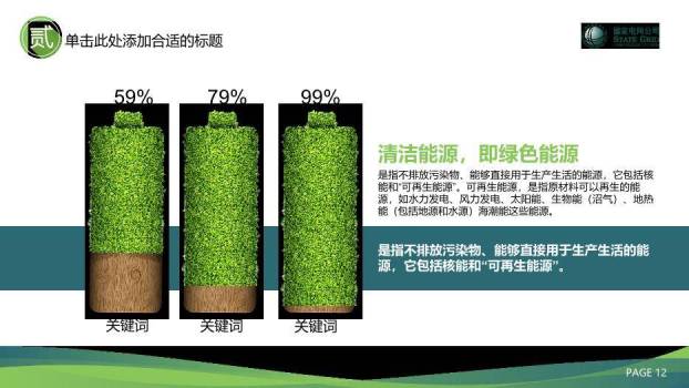 绿色小清新电网电力电塔PPT模板3