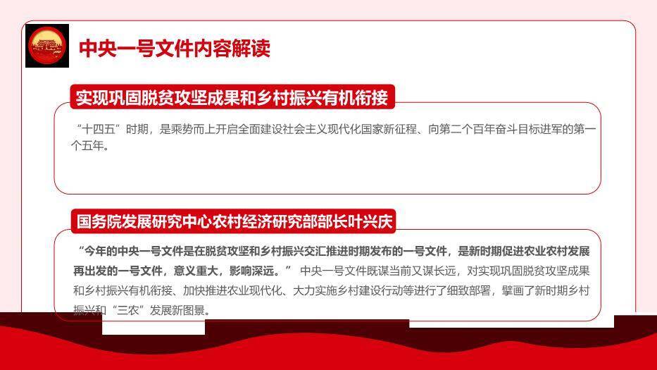 红色庄重风全面推进乡村振兴PPT模板3