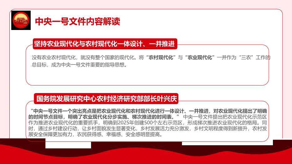 红色庄重风全面推进乡村振兴PPT模板5