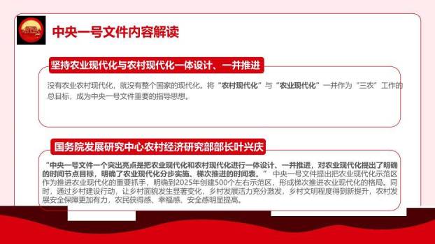 红色庄重风全面推进乡村振兴PPT模板5