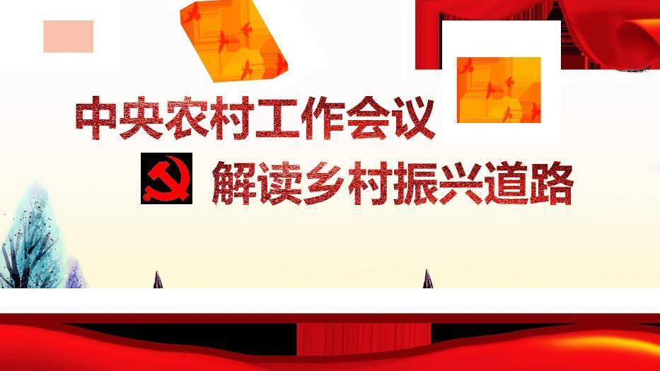红色庄重风中央农村工作会议PPT模板0