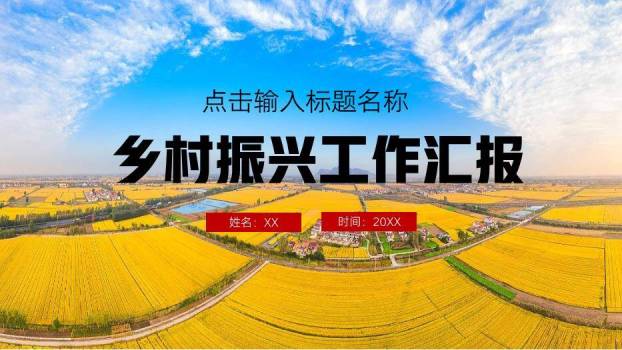 黄色商务风乡村振兴工作汇报PPT模板0