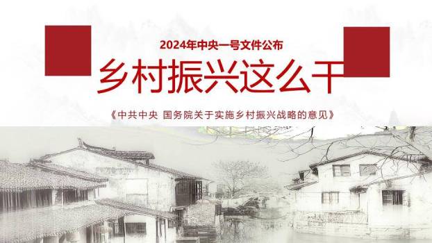 灰色庄重风乡村振兴这么干PPT模板0
