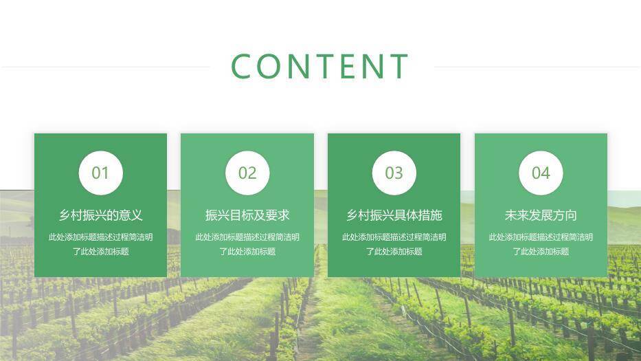 绿色简约风乡村振兴计划书PPT模板7