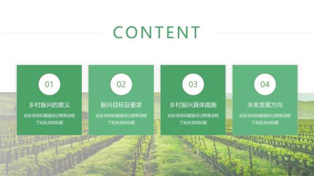 绿色简约风乡村振兴计划书PPT模板7